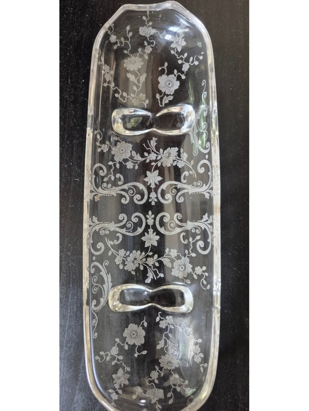 Vintage Cambridge Glass Chantilly Footed Crystal Dish - Picture 10 of 10